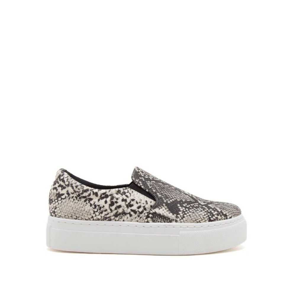 Stone Black Snakeskin Step In Sneakers - Picture 2 of 4